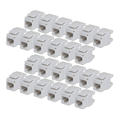 CAT6 UTP KEYSTONE JACK 24-PACK 180-DEGREE 110 PUNCH DOWN WHITE