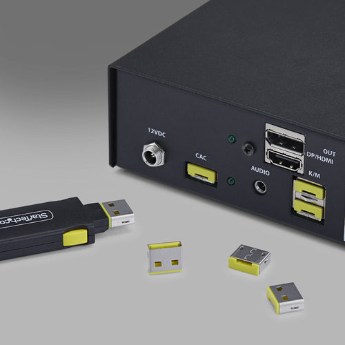 USB-A PORT BLOCKER KEY 4X LATCHING USB-A DUST COVER PLUGS