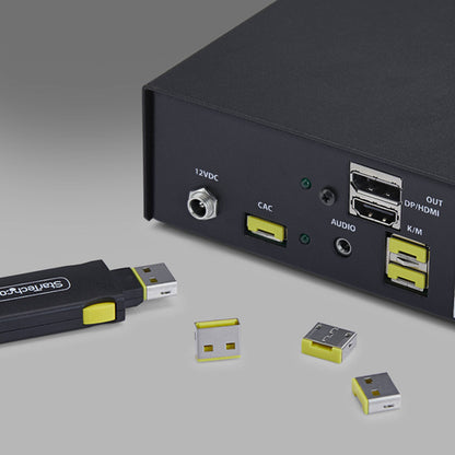 USB-A PORT BLOCKER KEY 4X LATCHING USB-A DUST COVER PLUGS