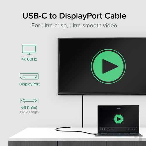 PLUGABLE USBC-DP USB C TO DP ADAPTER - 6FT