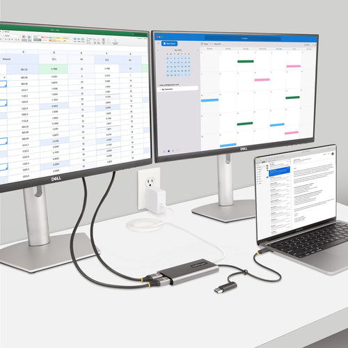 USB-C TO DUAL-HDMI ADAPTER - USB TO HDMI CONVERTER 4K 60HZ PD