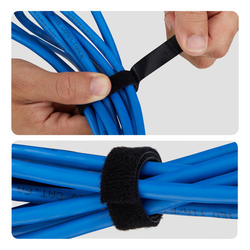 2-PACK 15.2M HOOK AND LOOP ROLL 0.5IN (1.2CM) WIDE - BLACK (HKLP10005B)