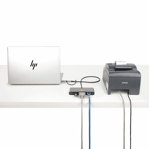 USB-C TO 2-PORT USB 5GBPS TYPE A HUB GB ETHERNET RS232 SERIAL