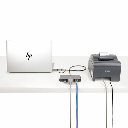USB-C TO 2-PORT USB 5GBPS TYPE A HUB GB ETHERNET RS232 SERIAL