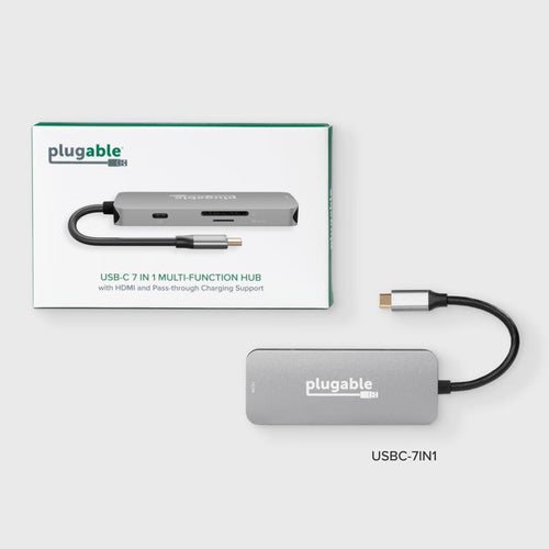 PLUGABLE USBC-7IN1 USB C 7-IN-1 MULTIPORT ADAPTER HUB