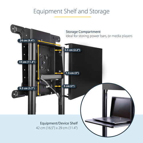 MOBILE TV CART ROLLING TV STAND MOBILE DISPLAY CART VESA MOUNT