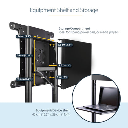 MOBILE TV CART ROLLING TV STAND MOBILE DISPLAY CART VESA MOUNT