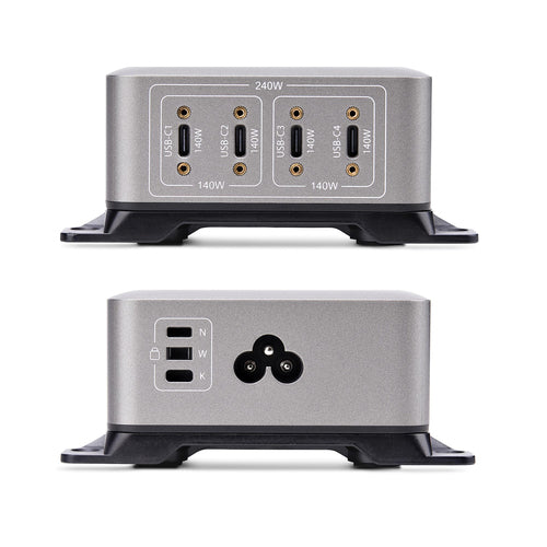 4-PORT USB-C CHARGER 240W TOTAL SINGLE PORT 140W EPR