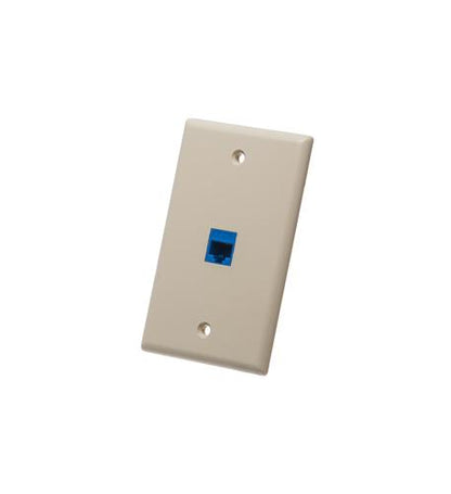 FACEPLATE, FLAT, 1-GANG, 1-PORT, IVORY