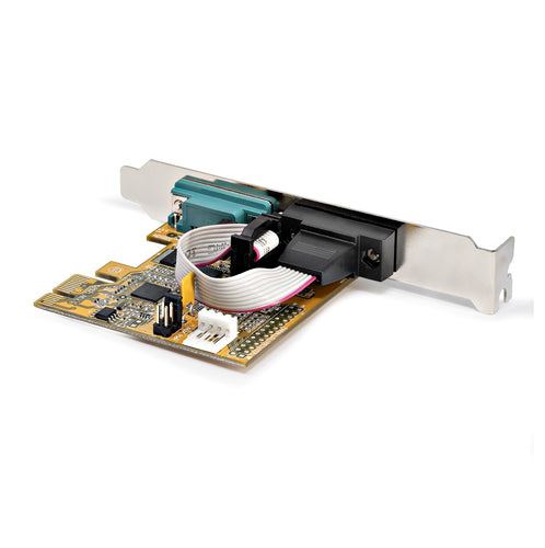 PCIE DUAL SERIAL PORT CARD - 16C1050 UART 5V/12V STATUS LIGHTS