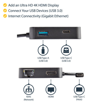 USB C MULTIPORT ADAPTER USBC 4K HDMI USB HUB MINI TRAVEL DOCK
