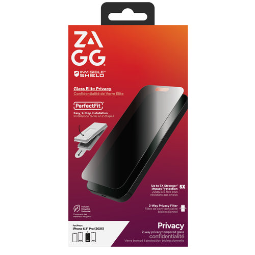 ZAGG GLASS ELITE PRIVACY SCREEN PROTECTOR FOR IPHONE 17 PRO (200118657)