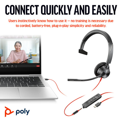 POLY BW3315 USB-C HS 3.5MMP USB-C/A