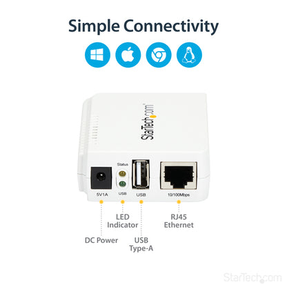 WIRELESS PRINT SERVER 1 PORT USB WIFI NETWORK PRINT SERVER