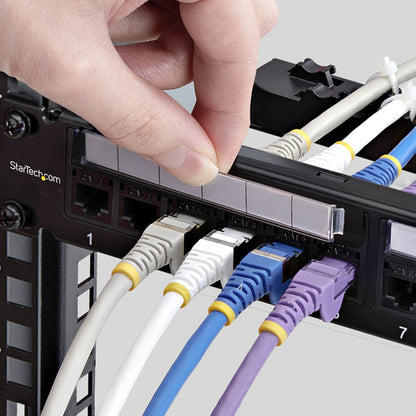 1U FEED THROUGH PATCH PANEL 24 PORT WITH RJ45 INLINE COUPLERS (C6PANELUTP241UFT)