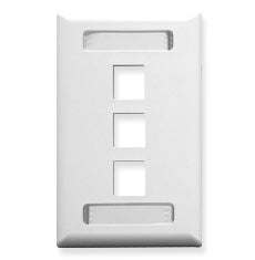 FACEPLATE- ID- 1-GANG- 3-PORT- WHITE