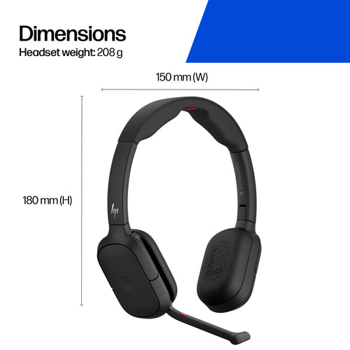 HP POLY FOCUS 625 HEADSET + WIRELESS CHARGE STAND WW (C56XXAA#AC3)