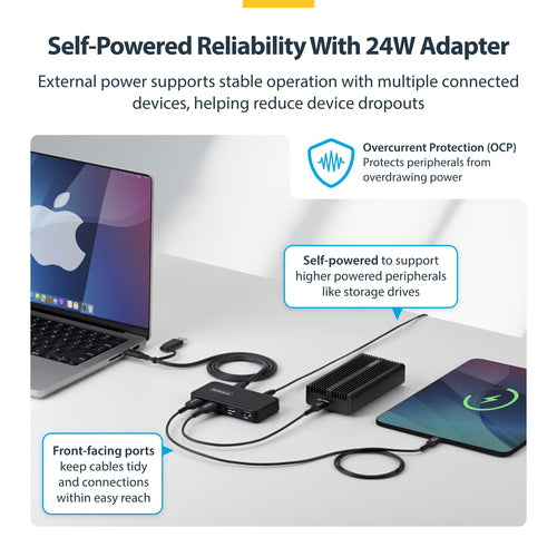 4-PORT USB-A HUB 5GBPS USB-C AND USB-A HOST CABLE