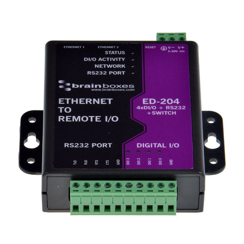 ETHERNET 4 DIO + RS232 + SWITCH 4 DIG IN OR OUT+1 RS232+2 ETHERNET