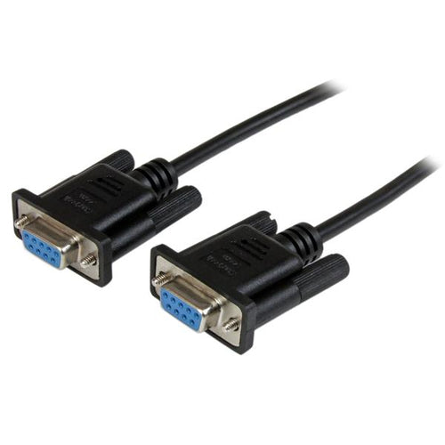 1M FEMALE TO FEMALE RS232 SERIAL NULL MODEM CABLE BLACK