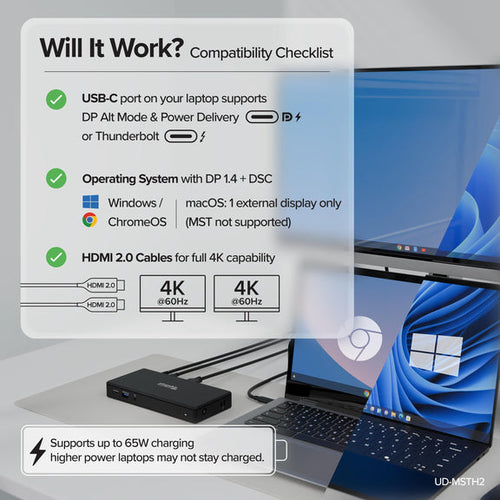 PLUGABLE USBC DUAL HDMI PD DOCK USB-C DUAL HDMI DOCKING STATION 65W