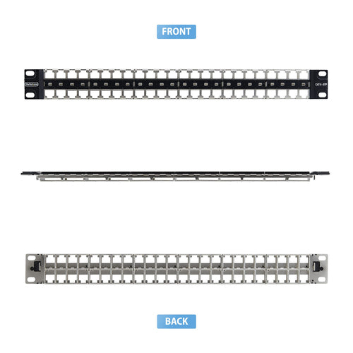 1U BLANK KEYSTONE PATCH PANEL 48 PORT/STP/RACKMOUNT RJ45 PANEL (C6PANELSTP481U)