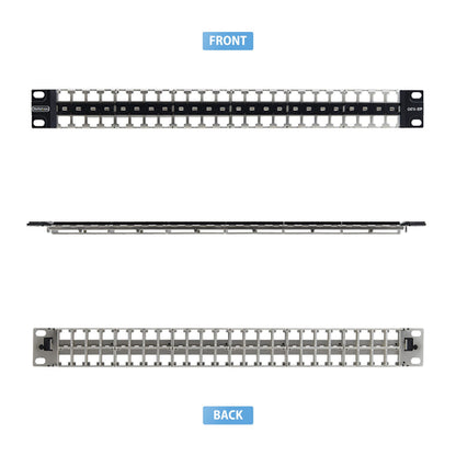 1U BLANK KEYSTONE PATCH PANEL 48 PORT/STP/RACKMOUNT RJ45 PANEL (C6PANELSTP481U)