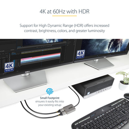 DP HDMI MULTI MONITOR ADAPTER 3PT DISPLAYPORT 1.4 TO HDMI MST HUB