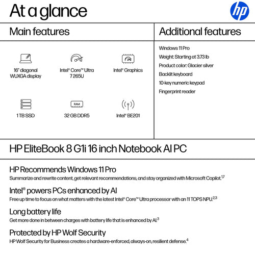 HP ELITEBOOK 8 G1I 16 U7 265U 16 32GB/1T PC
