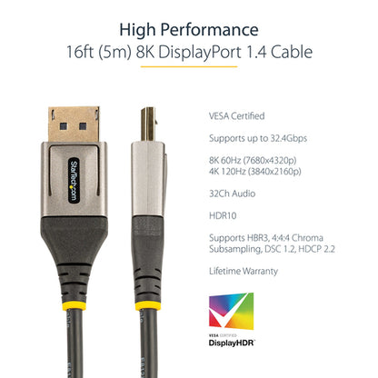 16 8K DISPLAYPORT 1.4 CABLE DP 1.4 HBR3 VIDEO CORD VESA CERTIFIED
