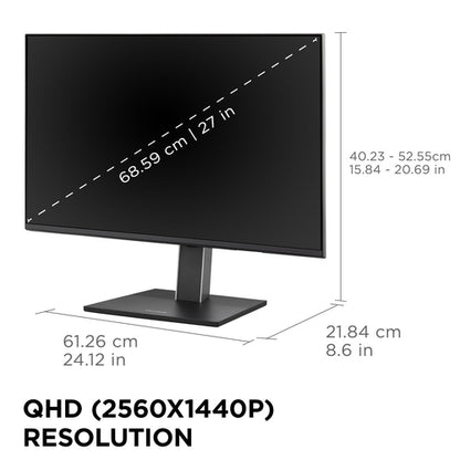 27IN IPS ERGONOMIC DOCKING MONITOR WITH 1440P 100W USB-C RJ45