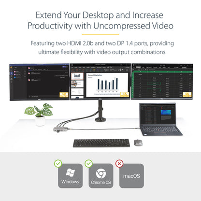 USB-C MULTIMONITOR ADAPTER HDMI DP TRIPLE/DOUBLE DISPLAY DOCK