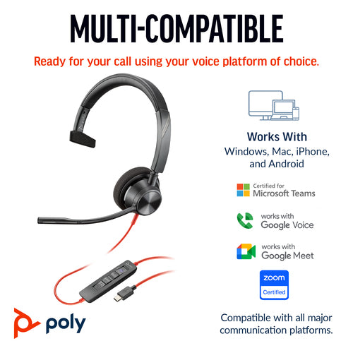 POLY BW 3310 MONO USB-C HS USB-C/A (8X215AA)