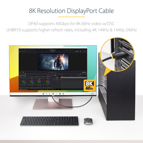 DISPLAYPORT 2.1 CABLE 8K 60HZ VESA CERTIFIED/DP 2.1/DP40/UHBR10