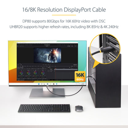 DISPLAYPORT 2.1 CABLE 8K 60HZ VESA CERTIFIED/DP 2.1/DP80/UHBR20