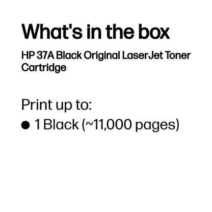 37A BLACK ORIGINAL  TONER CARTRIDGE  FOR LASERJET