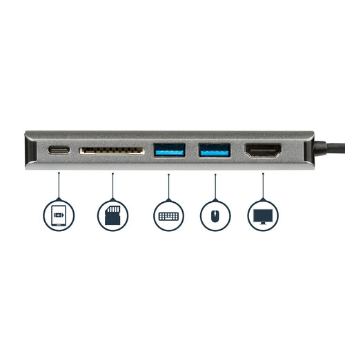 USB C MULTIPORT ADAPTER 60W PD 4K HDMI USB HUB MINI TRAVEL DOCK