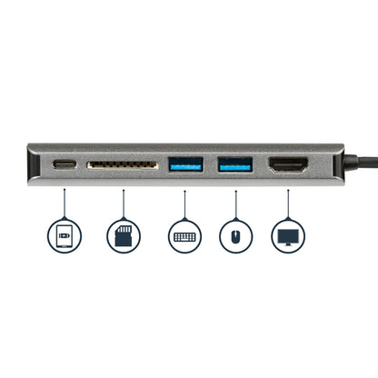 USB C MULTIPORT ADAPTER 60W PD 4K HDMI USB HUB MINI TRAVEL DOCK