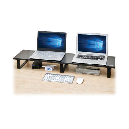 EXTRA-WIDE DUAL-MONITOR RISER FOR DESK 39 X 10IN WOOD BLACK (MR4010)