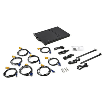 8 PORT RACKMOUNT KVM CONSOLE INTEGRATED LCD MONITOR KVM SWITCH