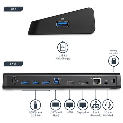 USB 3.0 DOCKING STATION UNIVERSAL DUAL MONITOR HDMI DP
