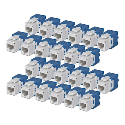 CAT6 UTP KEYSTONE JACK 24-PACK 180-DEGREE TOOLLESS WHITE