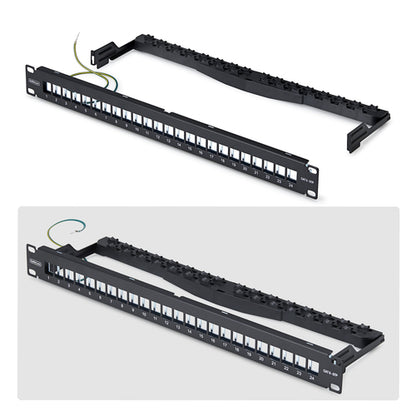 1U BLANK KEYSTONE PATCH PANEL 24 PORT/STP/CABLE MANAGEMENT BAR (C6PANELSTP241U)