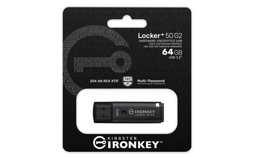 64GB IRONKEY LOCKER PLUS 50 G2 FIPS 197 AES-256 (IKLP50G2/64GB)