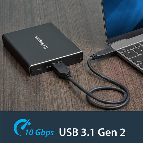 M.2 SSD ENCLOSURE WITH RAID DUAL USB TO SATA M.2 SSD PORTABLE