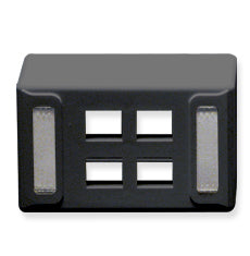 FACEPLATE- FURNITURE- UNIV- 4-PORT BLACK