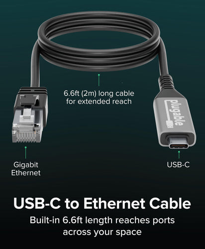 USB-C GIGABIT ETHERNET CABLE 2M (6FT)