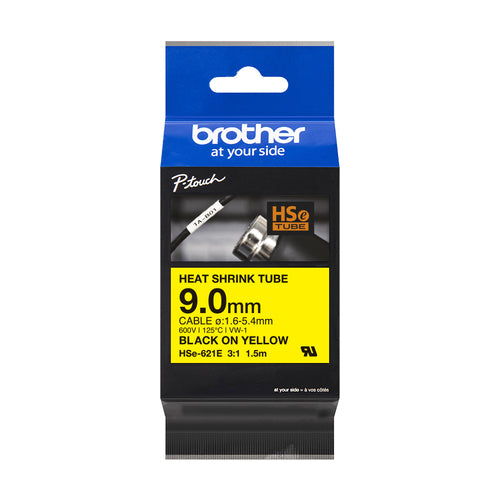 0.35IN X4.9FT 8.9MM X1.5M 3:1 HEAT SHRINK TUBE BLK ON YELLOW DIA: