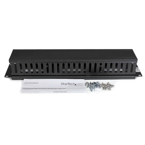 SERVER RACK CABLE MANAGEMENT 2U HORIZONTAL SLOTTED FINGER DUCT