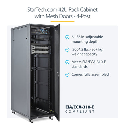 42U SERVER RACK CABINET 4 POST NETWORK EQUIPMENT RACK ENCLOSURE